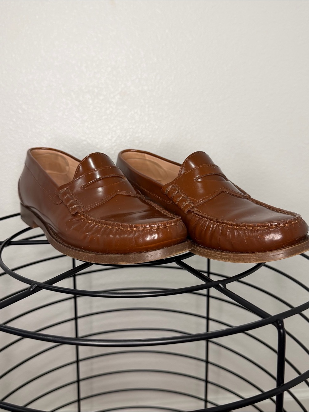 J. Crew Penny Loafers in Brown. Classic polished genuine leather.